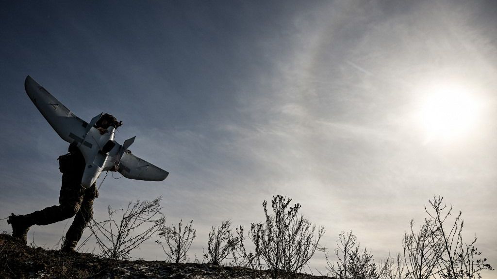 Oroszország dróntámadást indított Ukrajna ellen (Fotó: AFP)