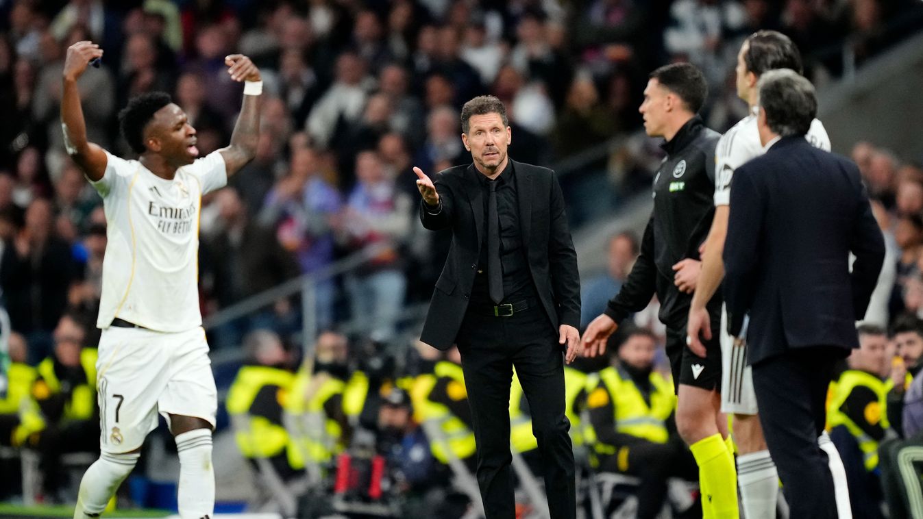 Vinícius Júnior és Diego Simeone csörtéje a Real Madrid–Atlético meccs hajrájában