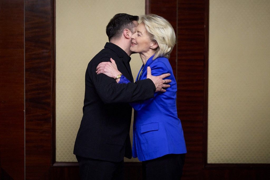 Ursula von der Leyen és Volodimir Zelenszkij Fotó: HANDOUT / UKRAINIAN PRESIDENTIAL PRESS SER