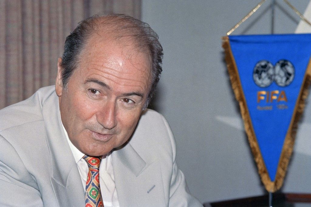 Portrait taken on June 20, 1994 shows Joseph Blatter, general secretary of FIFA, during an interview in Dallas. Blatter was Secretary General of FIFA, from 1981 to 1998, before to be the 8th President of FIFA, from 1998 to 2015. (Photo by Vincent AMALVY / AFP)