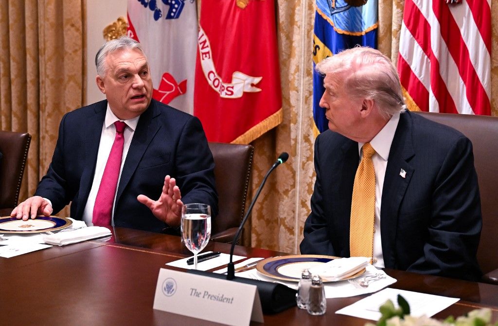 Orbán Viktor és Donald Trump (Fotó: AFP)