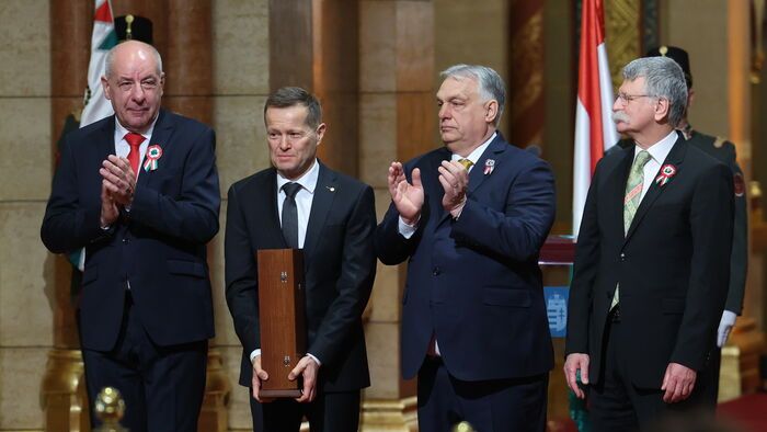 Kossuth- és Széchenyi-díjak átadása Sulyok Tamás Orbán Viktor Kövér László Krausz Ferenc
