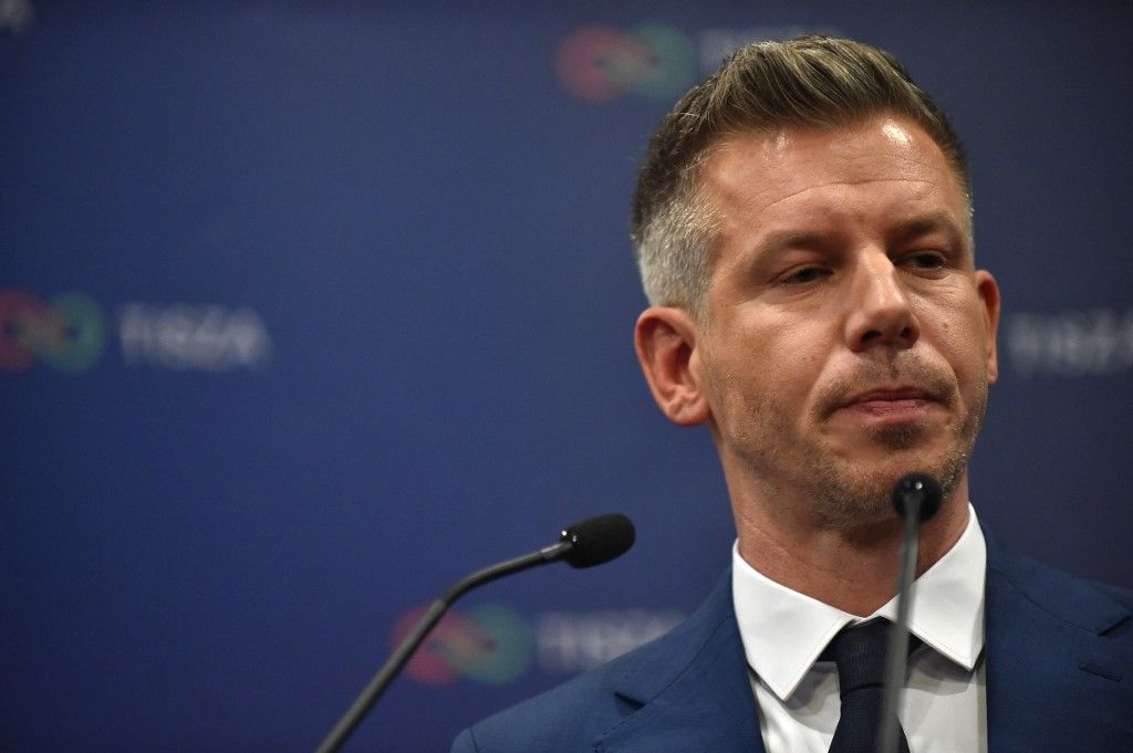 Peter Magyar, leader of the Tisza party, holds a press conference after his campaign opening speech in Budapest, Hungary, as the campaign for the 2026 Hungarian general election kicks off. The event comes as the Tisza Party leads polls, giving current Prime Minister Viktor Orban its strongest challenger in years. (Photo by Balint Szentgallay/NurPhoto) (Photo by Balint Szentgallay / NurPhoto via AFP)