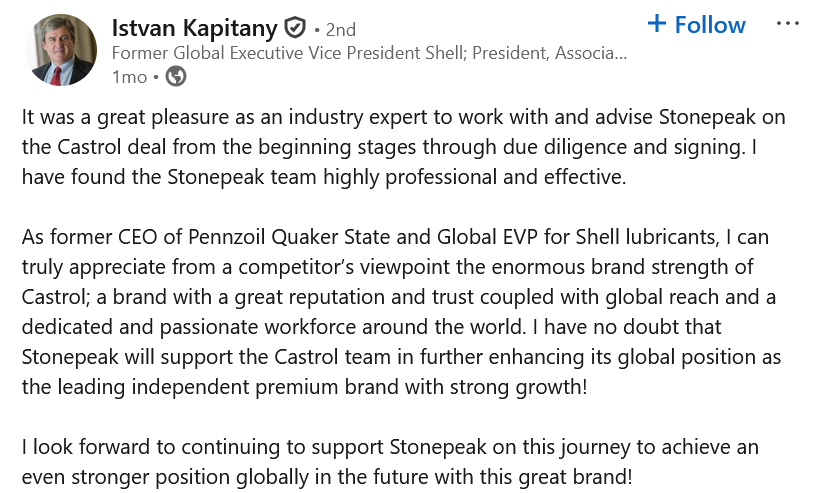 Kapitány István a Tisza Párthoz való csatlakozása előtt a Stonepeak-nél dolgozott (Forrás: Képernyőkép)