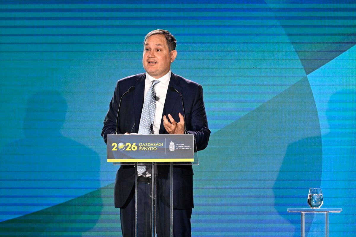 Budapest, 2026. március 5.
Nagy Márton nemzetgazdasági miniszter beszédet mond a Magyar Kereskedelmi és Iparkamara (MKIK) Gazdasági évnyitó 2026 - Gazdaságpolitikai fórum aktuális kérdésekről című rendezvényén a Puskás Arénában 2026. március 5-én.
MTI/Máthé Zoltán