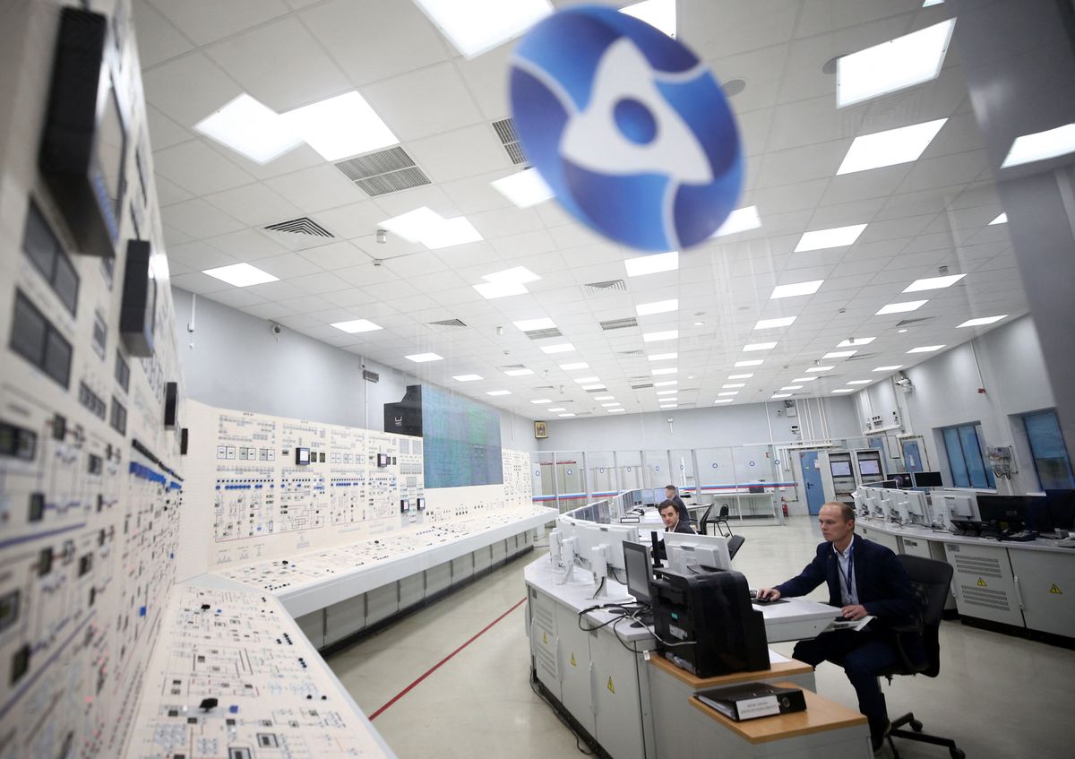 LENINGRAD, RUSSIA - SEPTEMBER 14: Workers are seen at the Leningrad Nuclear Power Plant, which is the first power station in Russia to operate the RBMK type of reactor, located on the Baltic coast near the town Sosnovy Bor 70 km South-West of St. Petersburg in Leningrad, Russia on September 14, 2022. The Leningrad NPP is the largest nuclear-based power plant in Russia with an installed capacity of 4.2GW. Additionally, it is the countryâ€™s only nuclear plant that uses two types of reactors. Sezgin Pancar / Anadolu Agency (Photo by Sezgin Pancar / ANADOLU AGENCY / Anadolu via AFP)