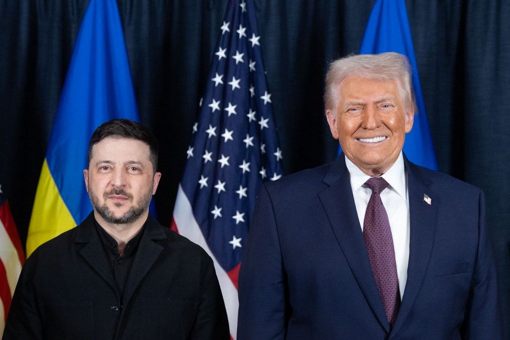 Volodimir Zelenszkij ukrán elnök és Donald Trump amerikai elnök