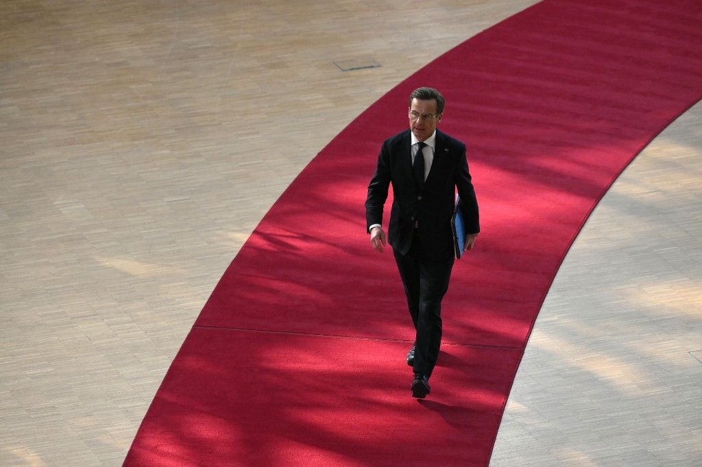 Ulf Kristersson svéd miniszterelnök  (Fotó: AFP)