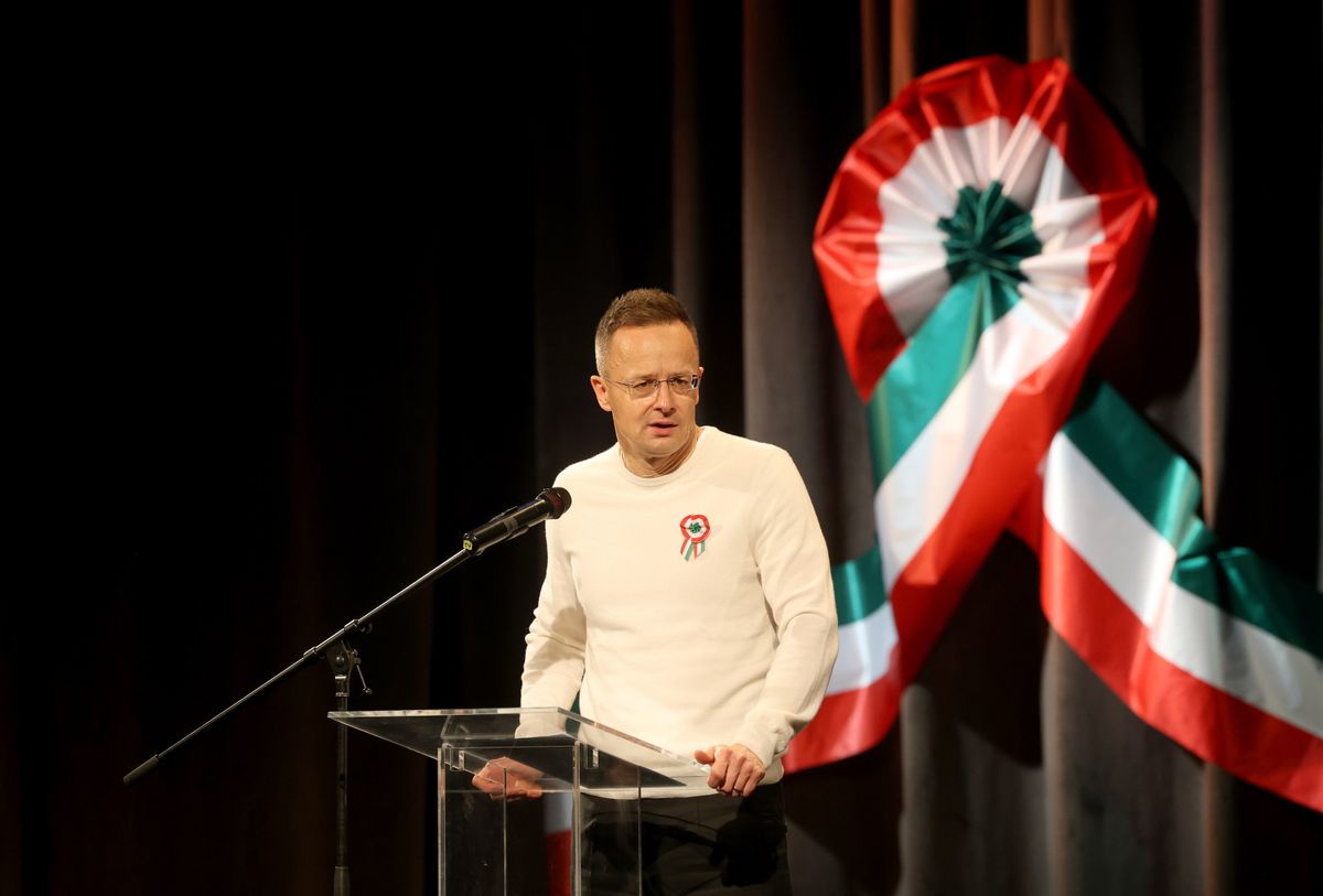 Mezőkövesd, 2026. március 13.
Szijjártó Péter külgazdasági és külügyminiszter beszédet mond a március 15. alkalmából tartott ünnepségen Mezőkövesden 2026. március 13-án.
MTI/Vajda János