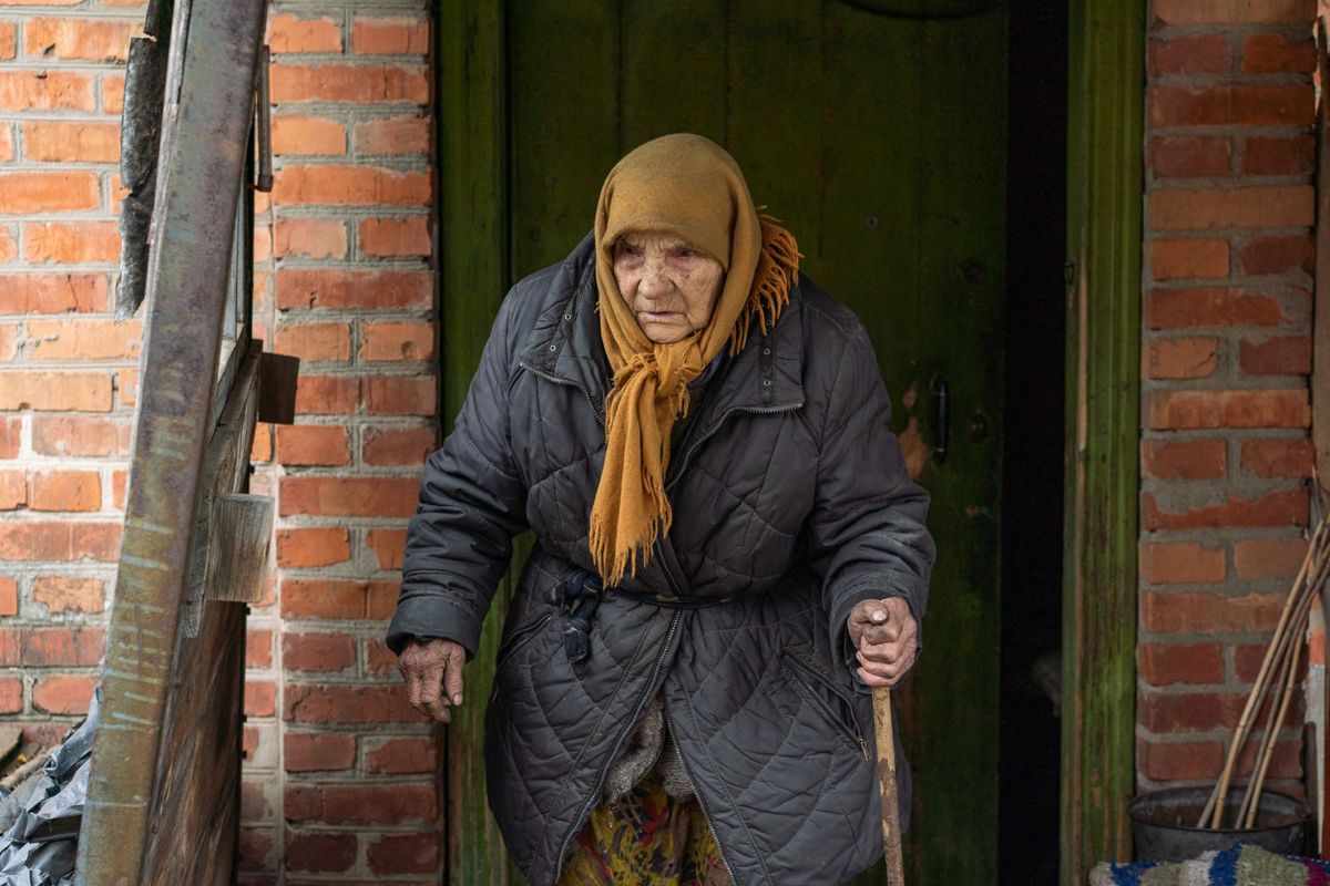 Oszkil faluban, miután a háború során az oroszok lakóházakat romboltak le