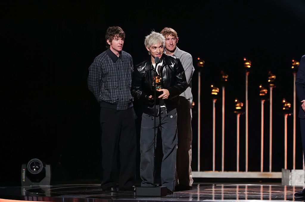 Brendan Yates, Daniel Fang and Pat McCrory of Turnstile accept the Best Metal Performance award for "BIRDS" onstage at the 68th GRAMMY Awards held at the Crypto.com Arena on February 01, 2026 in Los Angeles, California. (Photo by Rich Polk/Billboard via Getty Images)