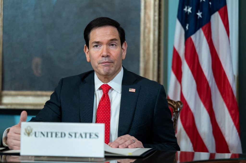 US Secretary of State Marco Rubio speaks before signing a memorandum of understanding for a strategic partnership on critical minerals with European Union Trade Commissioner Maros Sefcovic at the State Department in Washington, DC, on April 24, 2026. (Photo by Annabelle GORDON / AFP)