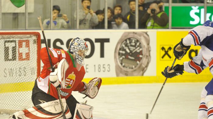 Ljubljana Szlovénia 20100421 Jégkorong 2010 Divízió1-es Világbajnokság VB 
B csoport  Magyarország Nagy Britannia 
Hetényi Zoltán 
Fotó: Mirkó István Nemzeti Sport