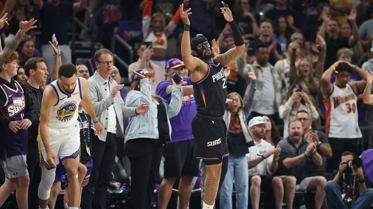 Jordan Goodwin örült a Phoenix Suns kosarának, Stephen Curry leszegett fejjel érzi, hogy ez nem a Warriors estéje lesz