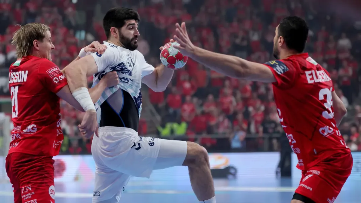 A második félidőben nagy fordulat állt be, végül simán nyert a Veszprém. (Fotó: Nemzeti Sport)