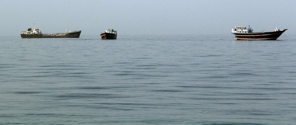 Kínai kőolajszállító tartályhajók haladtak át a Hormuzi-szoroson - illusztráció Fotó: KARIM SAHIB / AFP