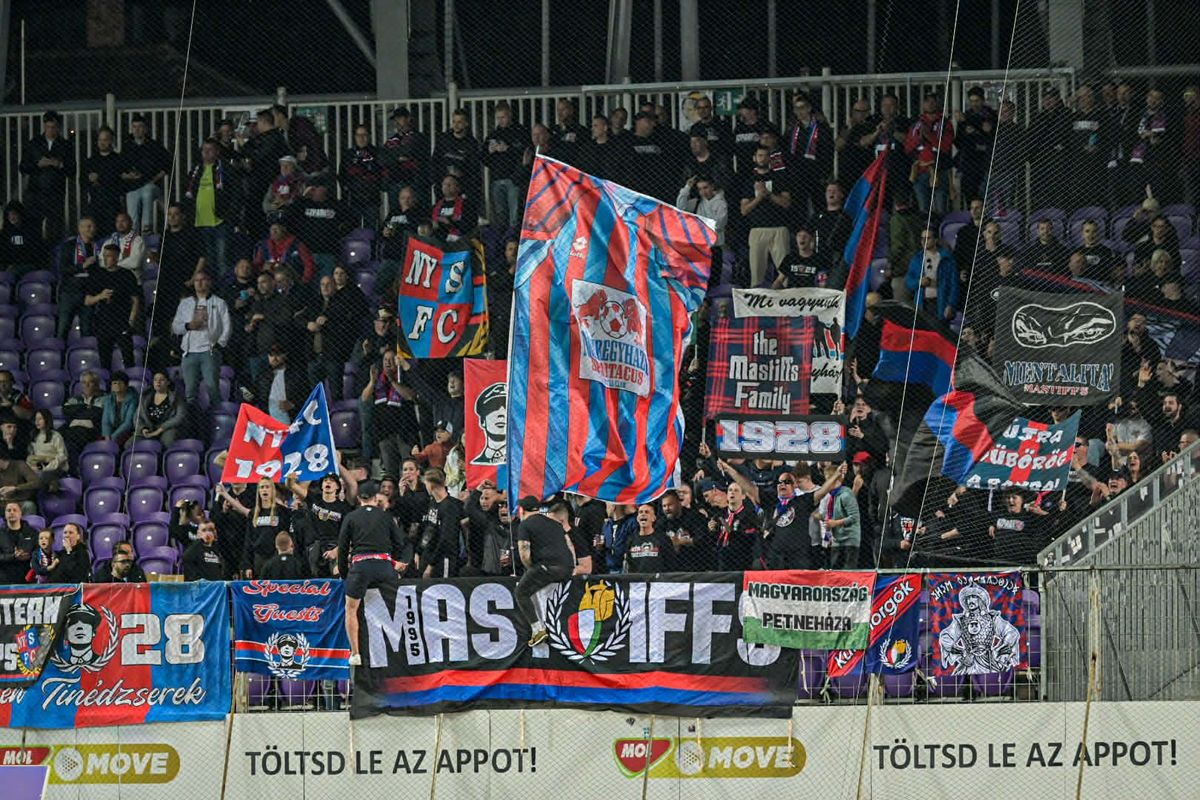 A Nyíregyháza szurkolótáora és Bódog Tamás sem lehetett boldog Újpesten Forrás: Nyiregyhazaspartacus.hu