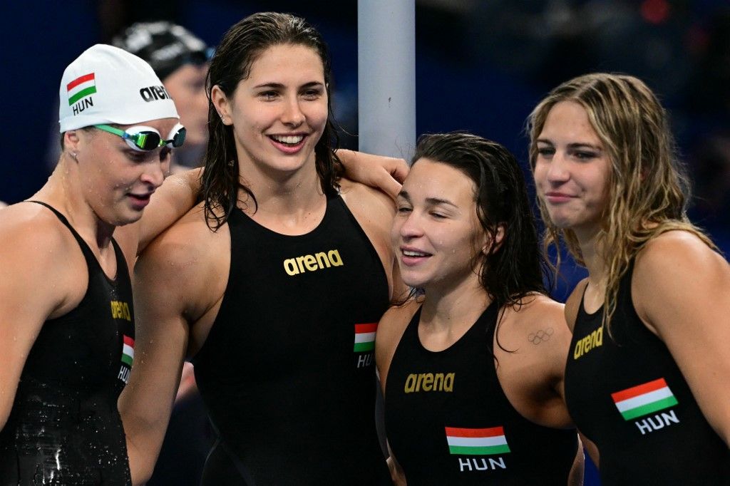 Ábrahám Minna (balról a második) a magyar női gyorsváltó húzóembere, a vb-érmes úszó horrorsérülést szenvedett