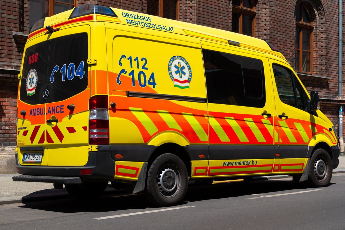 Budapest, Hungary - 07.13.2024 - Hungarian ambulance van