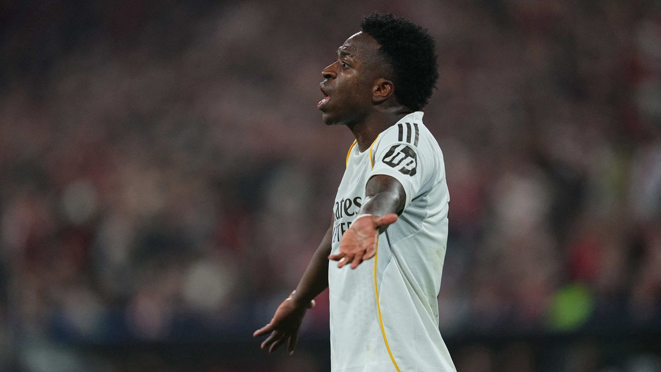 Vinícius Júnior értetlenkedik a Real Madrid idei utolsó Bajnokok Ligája mérkőzésén