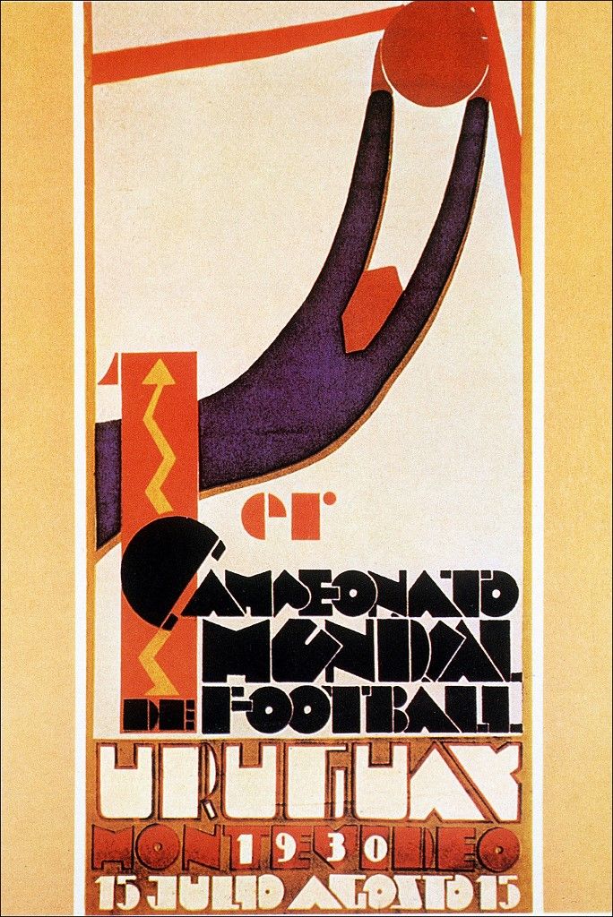 Affiche de la 1ère coupe du monde du football ouverte à Uruguay en 1930. (Photo by leemage / Bridgeman Images via AFP)