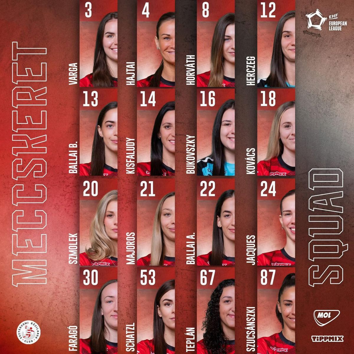 Elek Gábor ezt a meccskeretet vetette be az Esztergom–Mosonmagyaróvár párharc második mérkőzésén (Forrás: Facebook/Esztergom Handball)