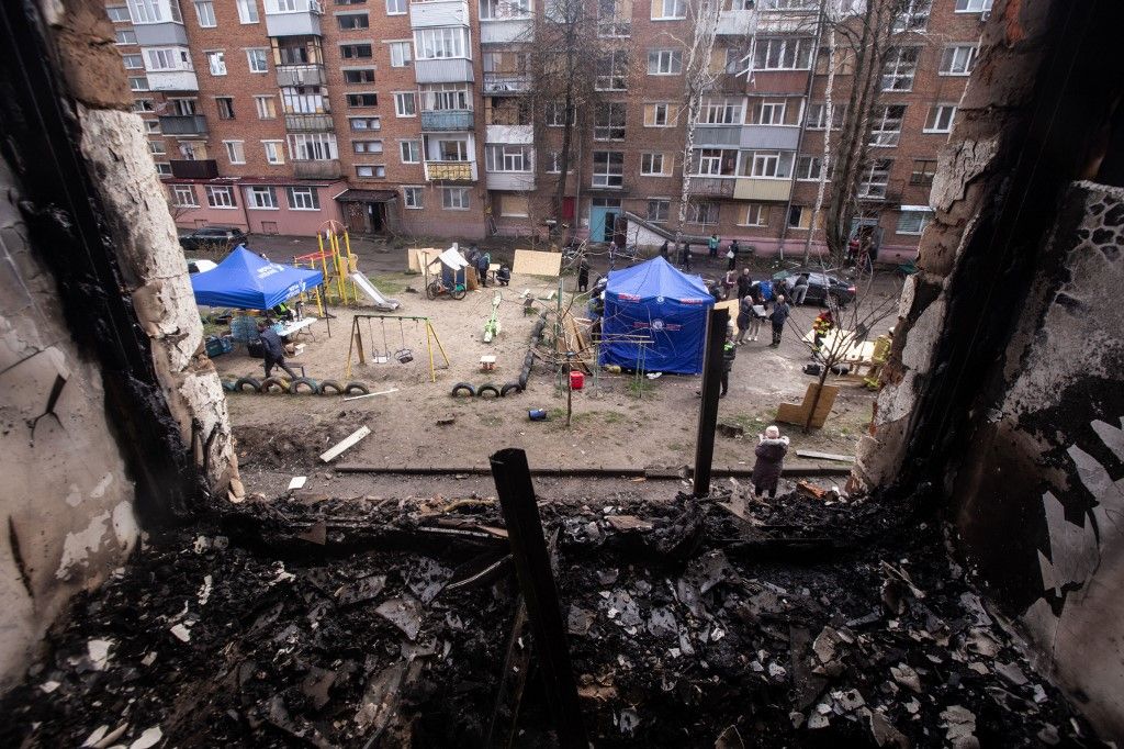 Egy orosz támadás öt ember életét követelte, legalább huszonheten megsérültek (Fotó: AFP)