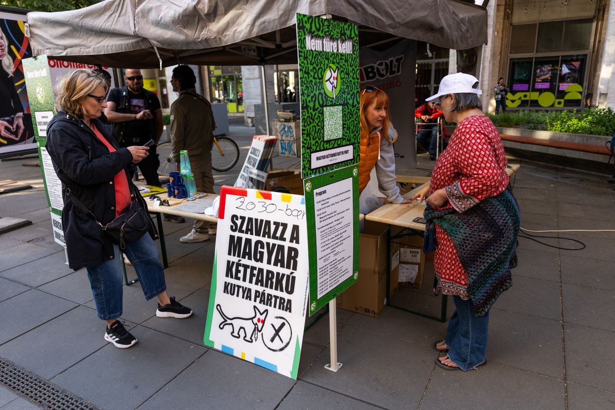 Drogháború ellenes gyűlés a Madách téren
Magyar Kétfarkú Kutya Párt - MKKP