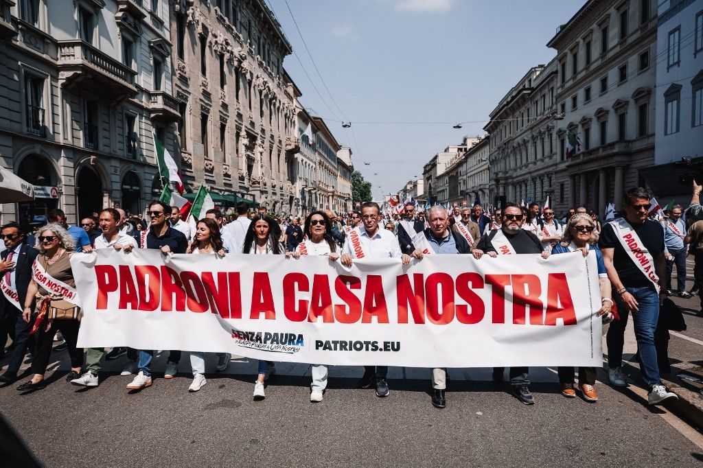 Félelem nélkül: az illegális migráció visszaszorításáért tüntettek a Patrióták Milanóban Fotó: ALESSANDRO BREMEC / NurPhoto