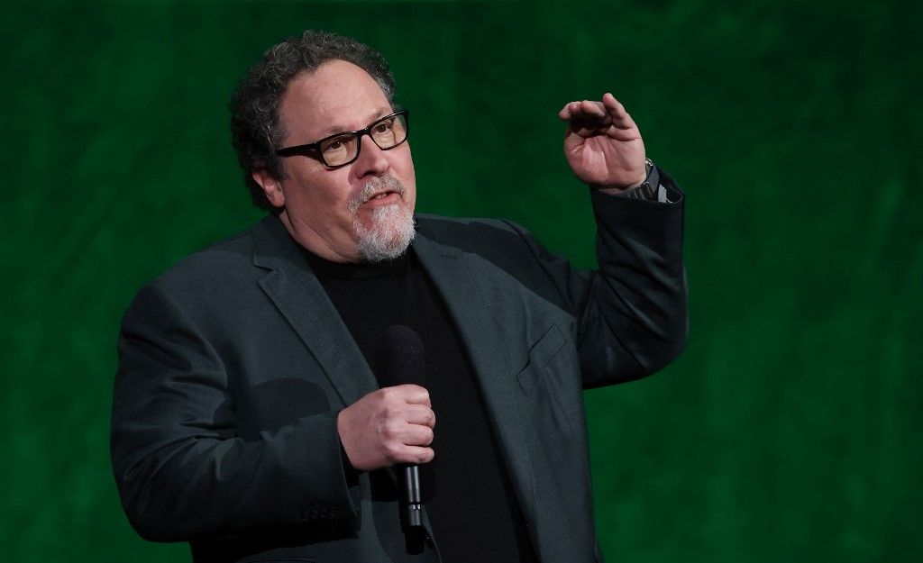 US actor and filmmaker Jon Favreau speaks about his upcoming movie "The Mandalorian & Grogu" during the Walt Disney Studios presentation at CinemaCon at The Colosseum at Caesars Palace on April 16, 2026 in Las Vegas, Nevada. (Photo by VALERIE MACON / AFP)