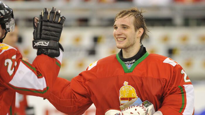 Ljubljana Szlovénia 20100421 Jégkorong 2010 Divízió1-es Világbajnokság VB 
B csoport  Magyarország Nagy Britannia 
Hetényi Zoltán 
Fotó: Mirkó István Nemzeti Sport