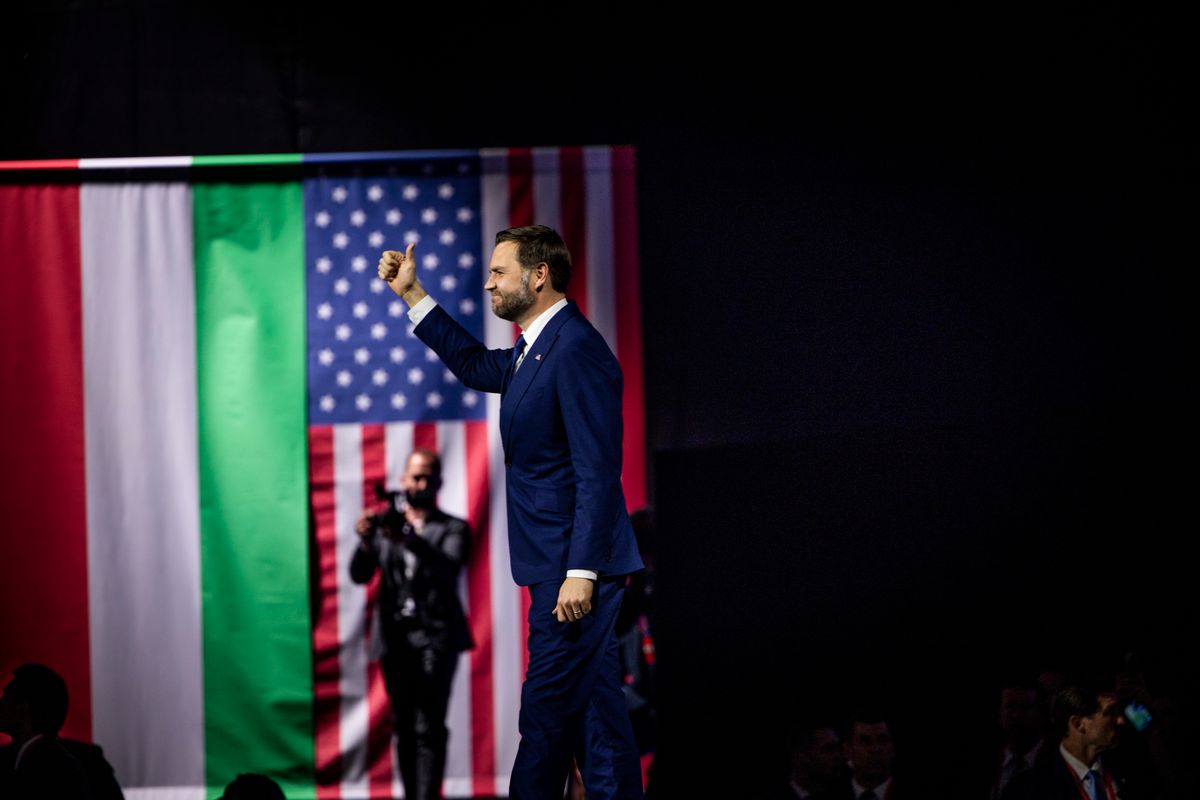 Vance Orbán Viktor mellett állt ki Fotó: Miniszterelnöki Kommunikációs Fõosztály/Fischer Zoltán / MTI/Miniszterelnöki Kommunikác