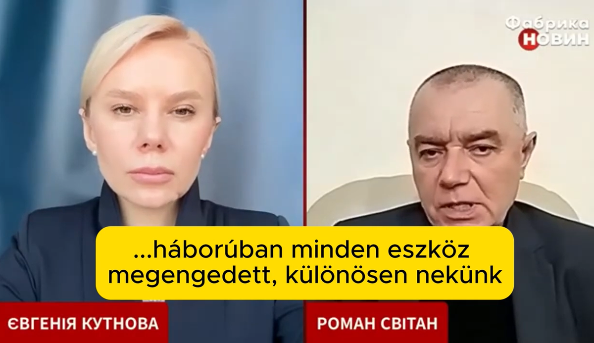 Roman Szvitan ukrán katonai szakértő a Hírgyár című műsorban ismertette a támadás ukrán értelmezését (Képernyőfotó: Youtube)