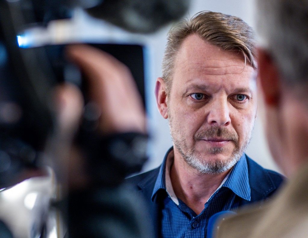 25 February 2026, Mecklenburg-Western Pomerania, Schwerin: Nikolaus Kramer, AfD parliamentary group leader in the state parliament of Mecklenburg-Vorpommern, attends a special meeting of the AfD parliamentary group in the state parliament of Mecklenburg-Vorpommern. At the meeting, the opportunity to take kick-off pictures in the conference room was canceled at short notice. The top candidate for the state election and co-chairman of the state parliament and four other members of the parliamentary group have requested a special meeting of the parliamentary group at which a change of group chairman will be discussed. Photo: Jens Büttner/dpa (Photo by JENS BUTTNER / dpa Picture-Alliance via AFP)