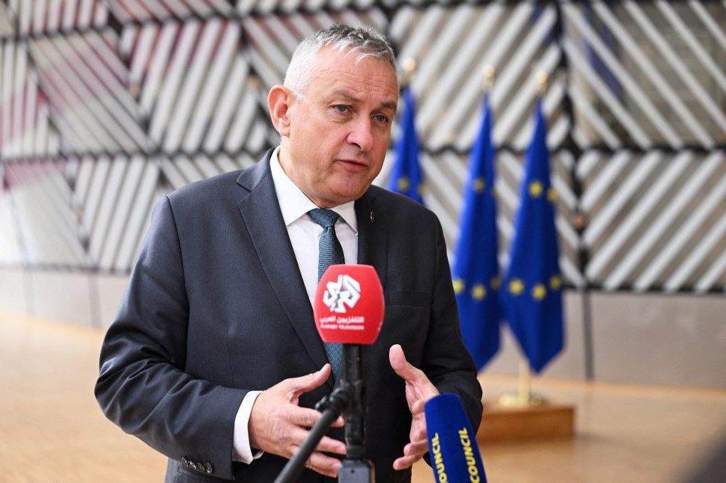 BRUSSELS, BELGIUM - MAY 18: European Commissioner for International Partnerships Jozef Sikela attends the European Union (EU) Foreign Affairs Council (Development) meeting in Brussels, Belgium on May 18, 2026. Dursun Aydemir / Anadolu (Photo by Dursun Aydemir / Anadolu via AFP)