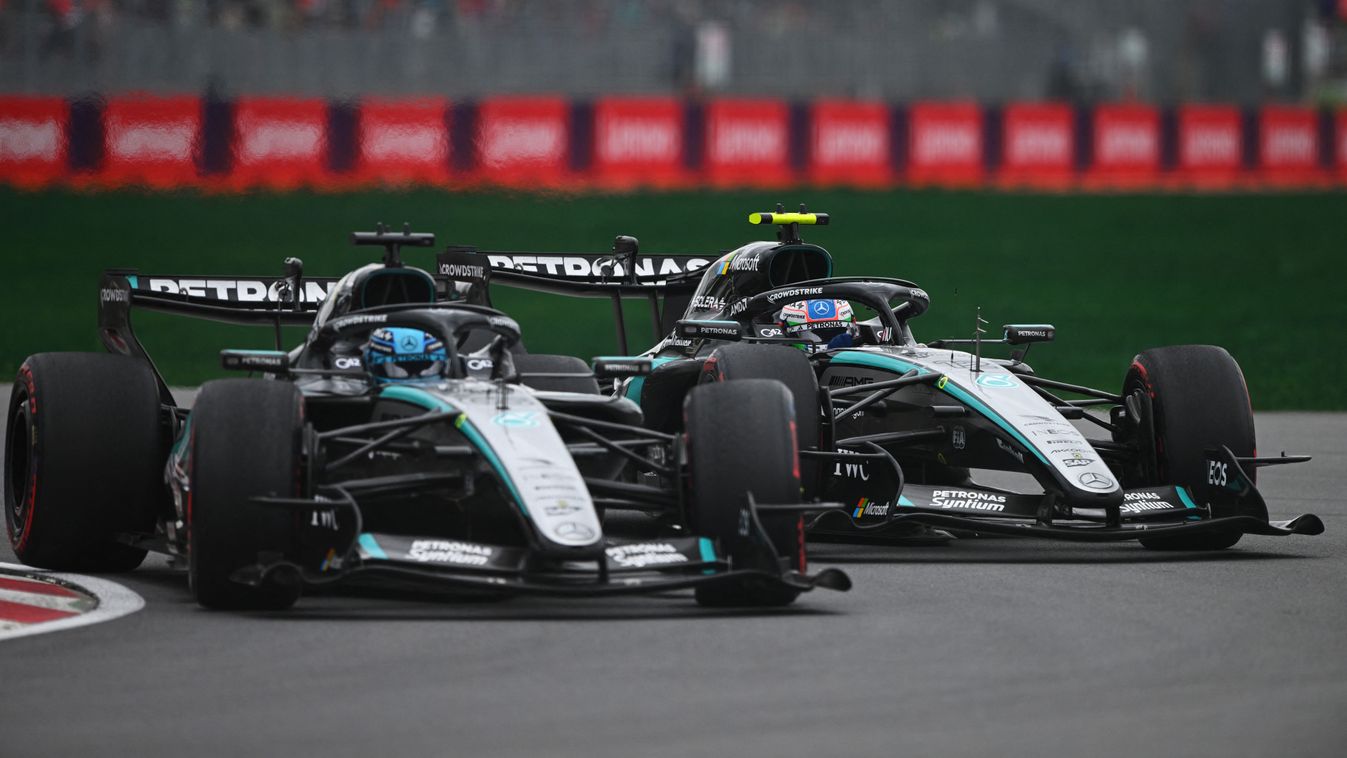 George Russell és Kimi Antonelli nagy csatája a Kanadai Nagydíj futamán