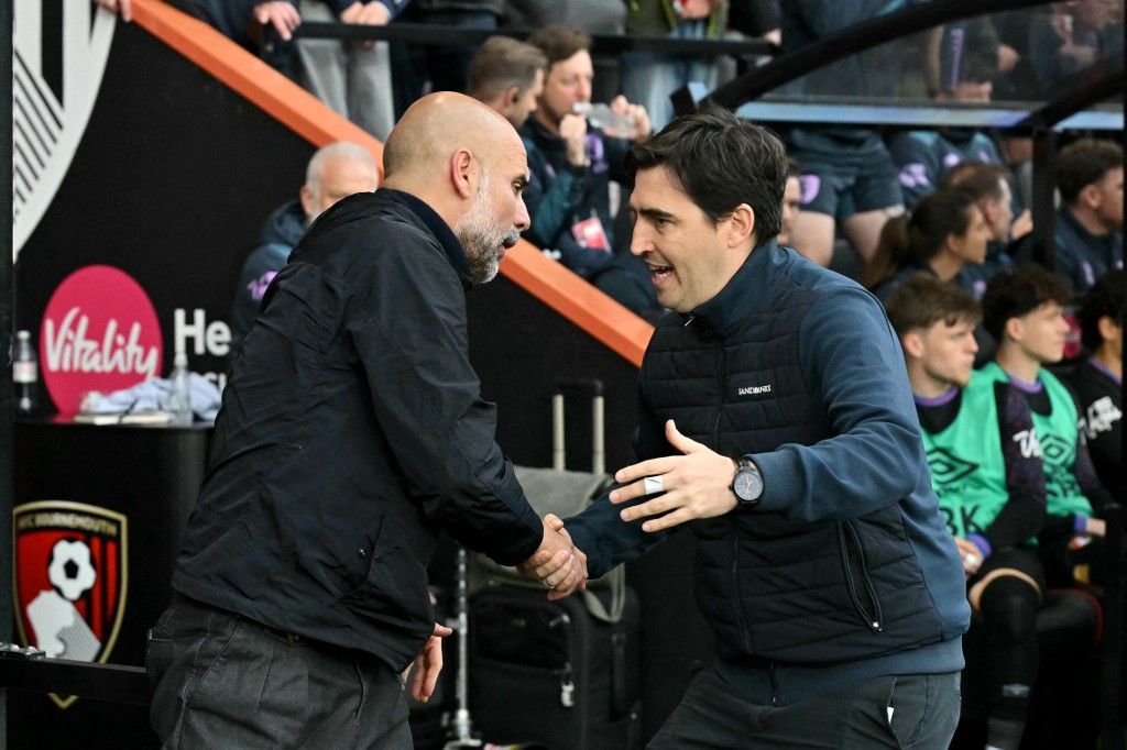 Guardiola (balra) és Iraola csapata nem bírt egymással