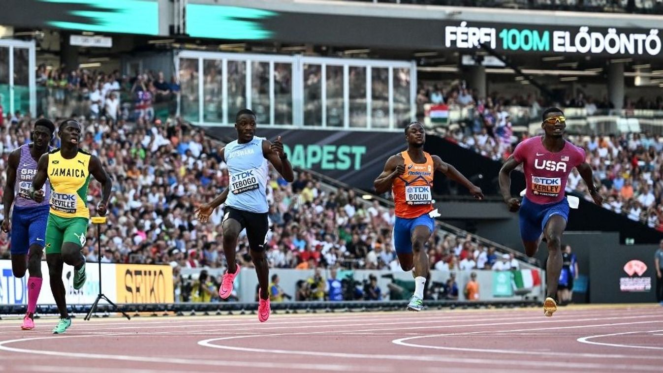 Reece Prescod (balra) és Fred Kerley (jobbra) is ott van a Las Vegas-i doppingolimpia, vagyis az Enhanced Games mezőnyében Jamaica's Oblique Seville, Botswana's Letsile Tebogo, USA's Fred Kerley, Netherlands' Raphael Bouju, and Britain's Reece Prescod cro