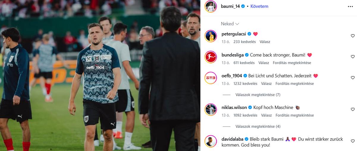 Gulácsi Péter üzenete Christoph Baumgartnernek