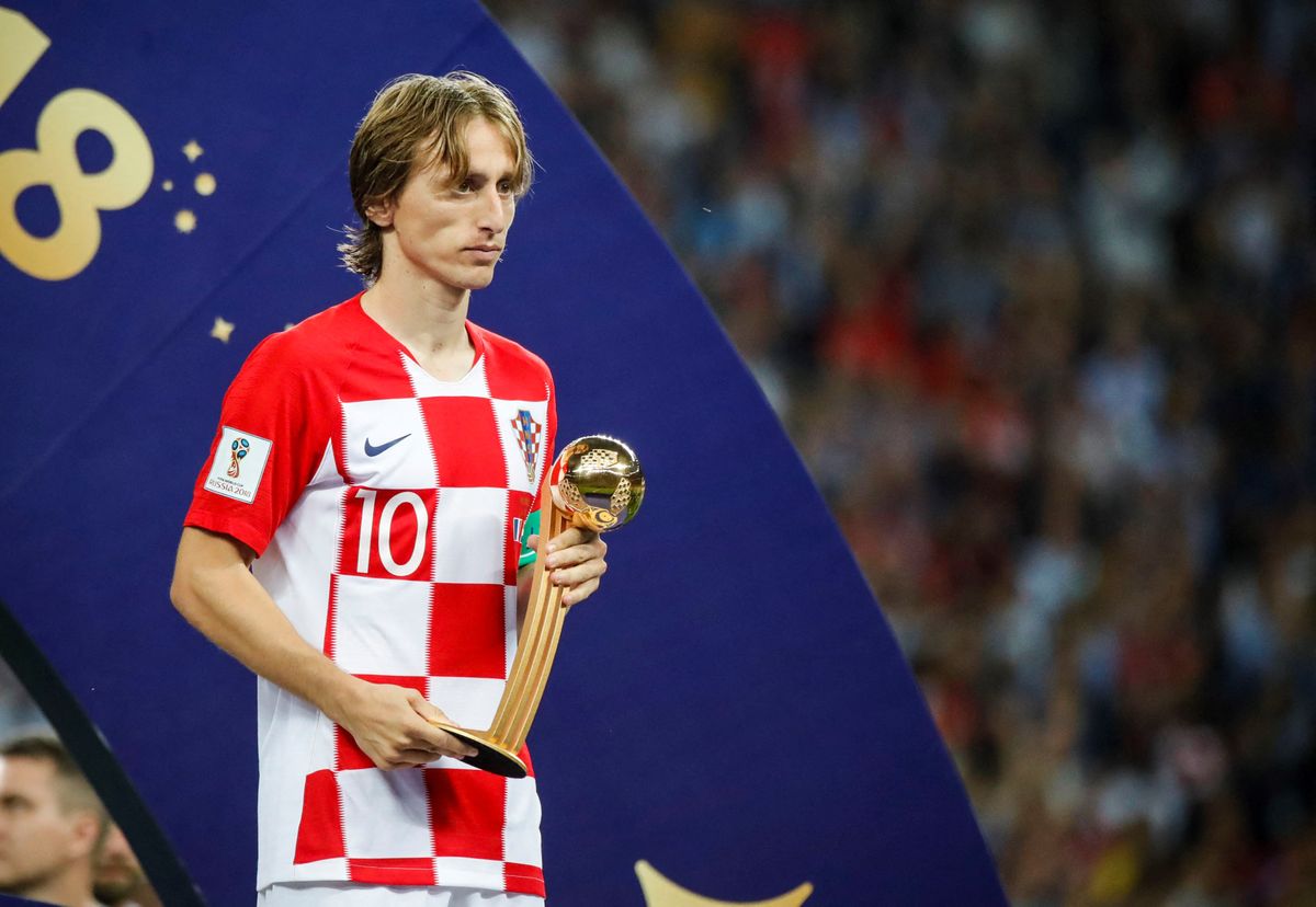 MOSCOW, RUSSIA - JULY 15: Croatian player Luka Modric is seen after he was awarded with the best player of the 2018 FIFA World Cup within the award ceremony of the 2018 FIFA World Cup Russia final at the Luzhniki Stadium in Moscow, Russia on July 15, 2018. France have won the World Cup beating Croatia 4-2. Sebnem Coskun / Anadolu Agency (Photo by Sebnem Coskun / ANADOLU AGENCY / Anadolu via AFP)