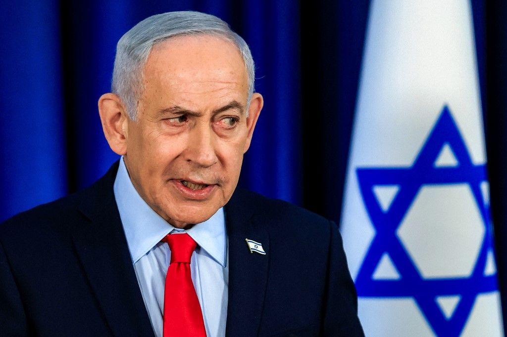 Israeli Prime Minister Benjamin Netanyahu speaks during a press conference in Jerusalem on March 19, 2026. Netanyahu said on March 19 that Israel and the US were "winning" the war against Iran, with the Islamic republic "decimated" and unable to enrich uranium or manufacture ballistic missiles. He insisted Israel had "acted alone" in striking Iran's massive South Pars gas field, while confirming that the US president had asked Israeli forces to "hold off" on such attacks moving forward. (Photo by Ronen Zvulun / POOL / AFP) / 