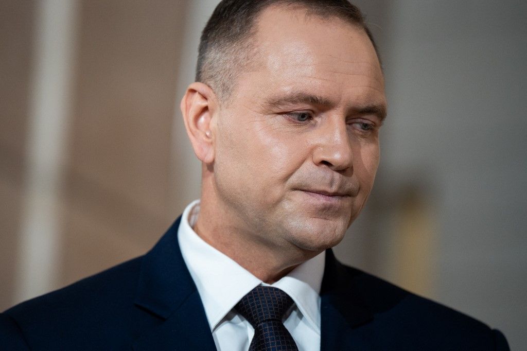 Karol Nawrocki, President of the Republic of Poland, attends the Beatification of Fr. Jan Swierc and Companions, Salesian Martyrs, at the Sanctuary of Saint John Paul II the Great in Krakow, Poland, on June 6, 2026. (Photo by Marcin Golba/NurPhoto) (Photo by Marcin Golba / NurPhoto via AFP)