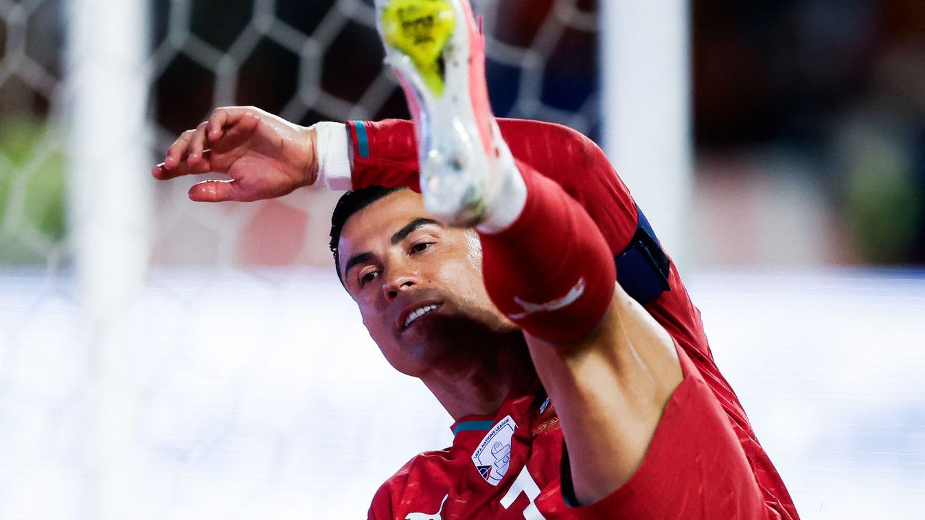 Cristiano Ronaldo
Portugal's forward #07 Cristiano Ronaldo falls down to the ground during the international friendly football match between Portugal and Nigeria at Magalhaes Pessoa Stadium in Leiria, on June 10, 2026. (Photo by FILIPE AMORIM / AFP)