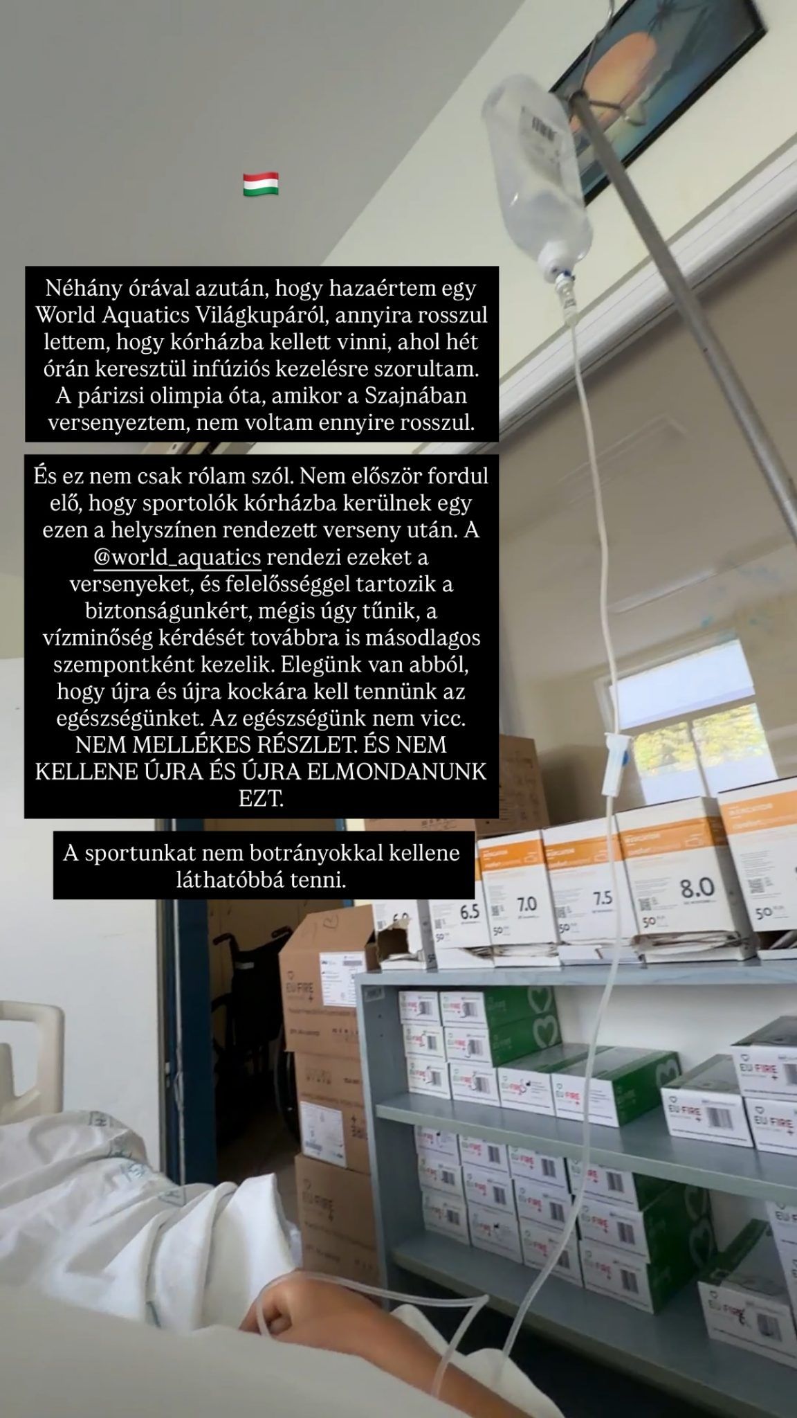 Fábián Bettina posztja a kórházból