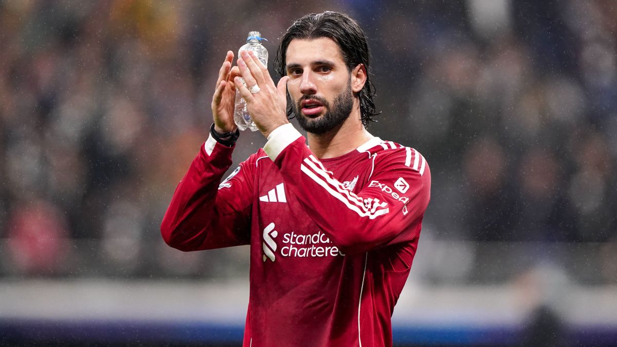 FRANKFURT AM MAIN, GERMANY - OCTOBER 22: Dominik Szoboszlai of Liverpool FC during the UEFA Champions League match between Eintracht Frankfurt and Liverpool