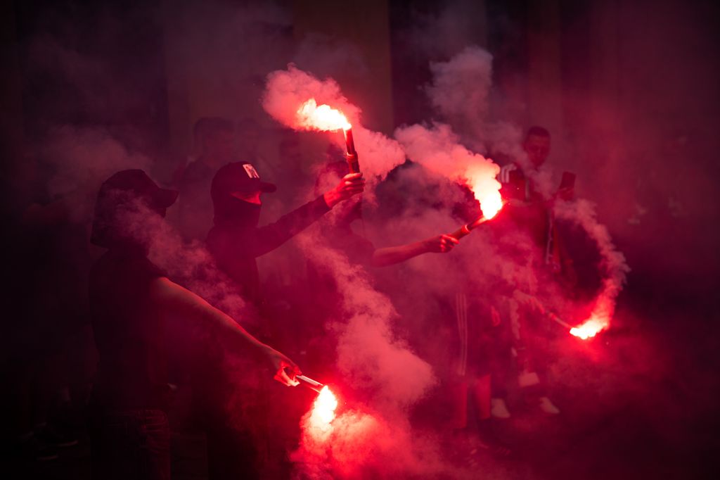 Magyarország - Finnország szurkolók vonulása
