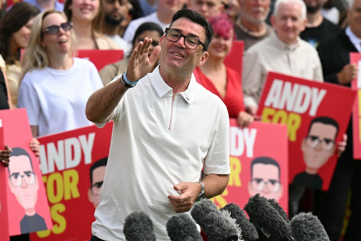 Andy Burnham a legesélyesebb utód Keir Starmer székében (Fotó: OLI SCARFF / AFP)