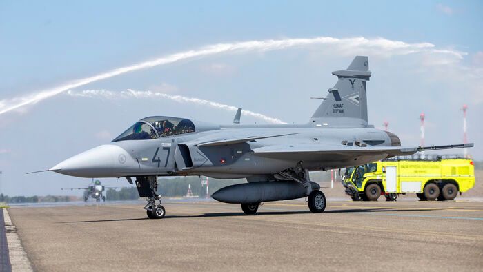 Gripen harcászati repülőgép fogadása Kecskeméten
JAS 39 Gripen vadászrepülőgép