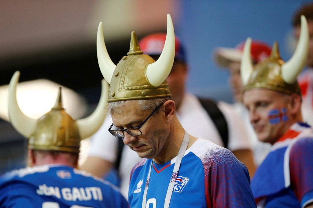 ROSTOV ON DON, RUSSIA - JUNE 26: Fans of Iceland are seen after the 2018 FIFA World Cup Russia Group D match between Iceland and Croatia at the Rostov Arena in Rostov On Don, Russia on June 26, 2018.


 Sefa Karacan / Anadolu Agency (Photo by SEFA KARACAN / ANADOLU AGENCY / Anadolu via AFP)