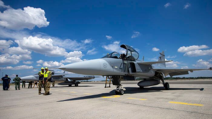 Gripen harcászati repülőgép fogadása Kecskeméten
JAS 39 Gripen vadászrepülőgép